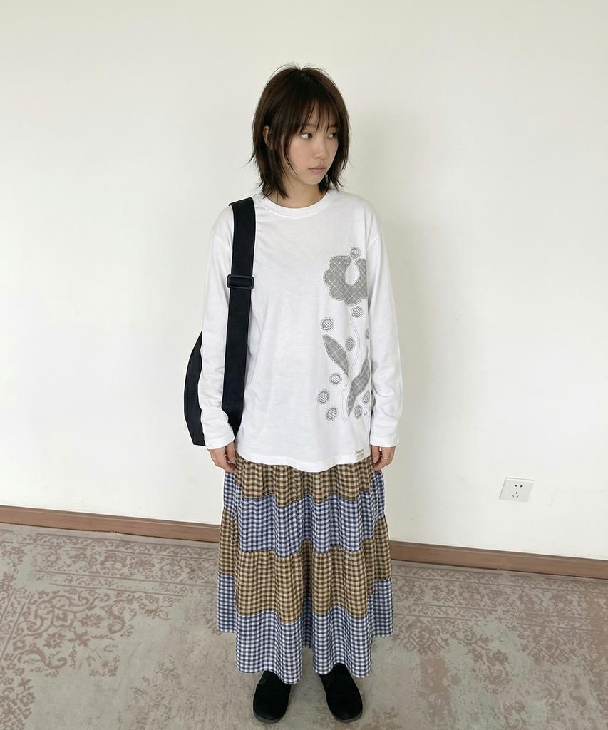 GRAVER [Unisex] Lace Flower Long Sleeve T-Shirt_3 Colors