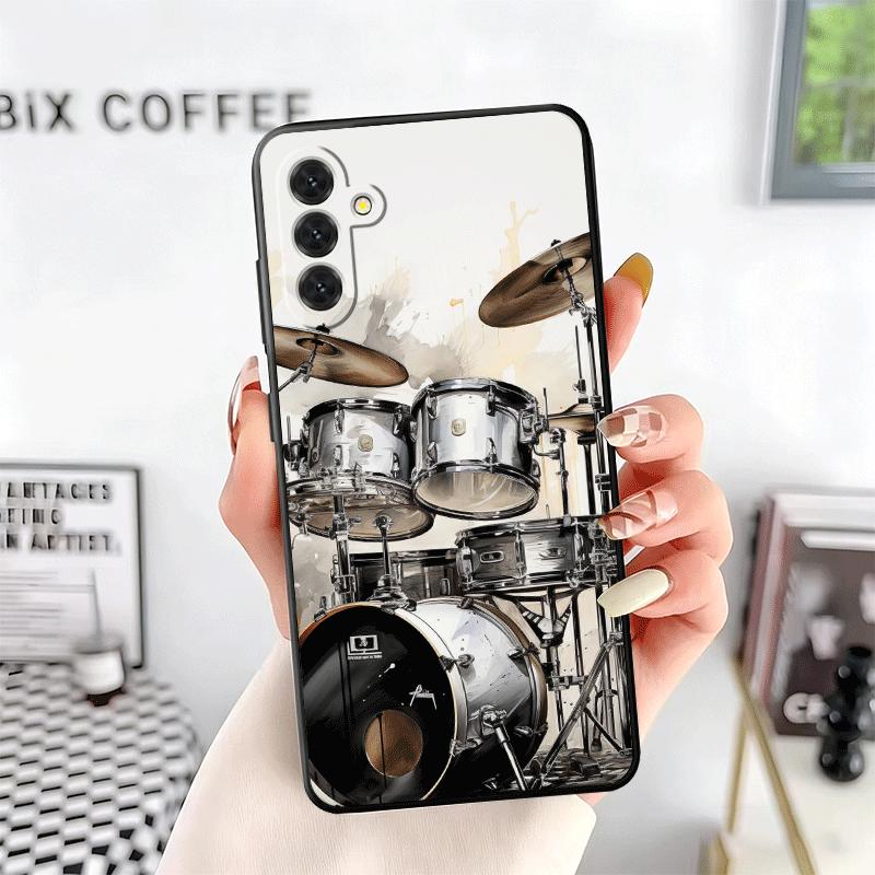 Drum Set Rock Music Soft Phone Case for Samsung A17 A37 A57 A16 A26 A36 A56 A15 A25 A35 A55 A14 A24 A34 A54 A13 A23 A33 A53 A52