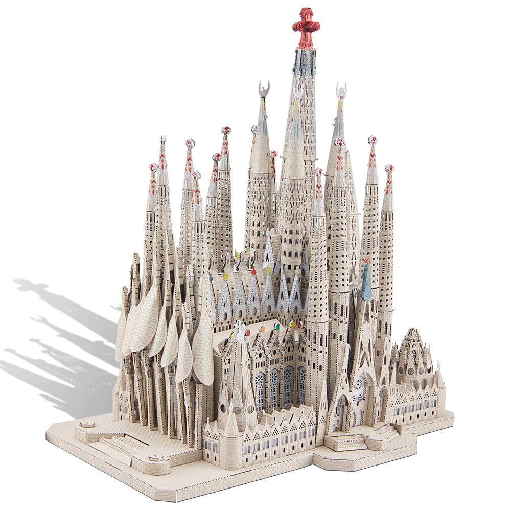 Piececool Sagrada Familia 3D Puzzle - Berühmtes Architektonisches Gebäude - Metall Nano Puzzle - Montage Erforderlich (Kein Kleber erforderlich) - Schwierigkeitsgrad 6 Sterne