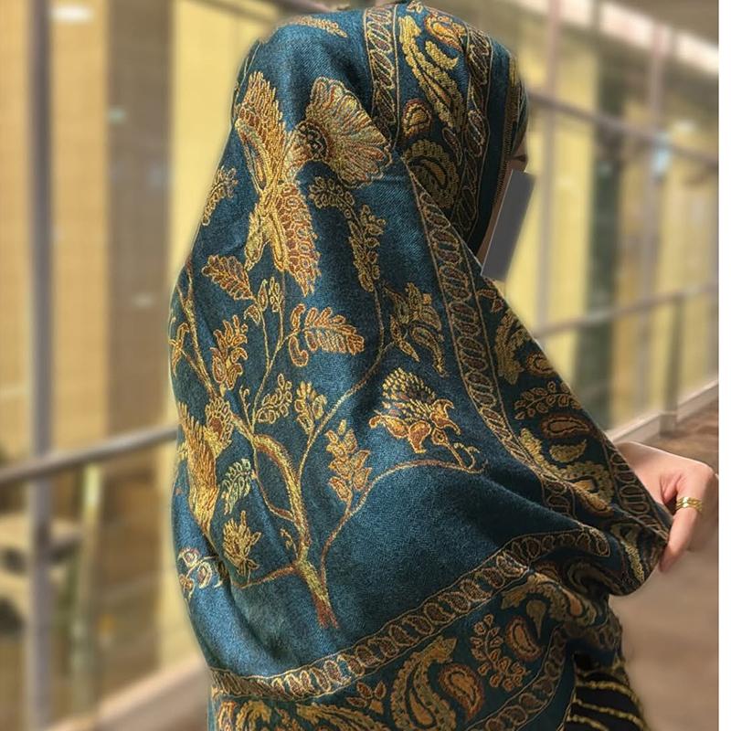 Paisley Pashmina Shawl Scarf Women Jacquard Cashew Printed Scarves Flowers Borders Female Tassel Blanket Wraps Ethnic Shawls