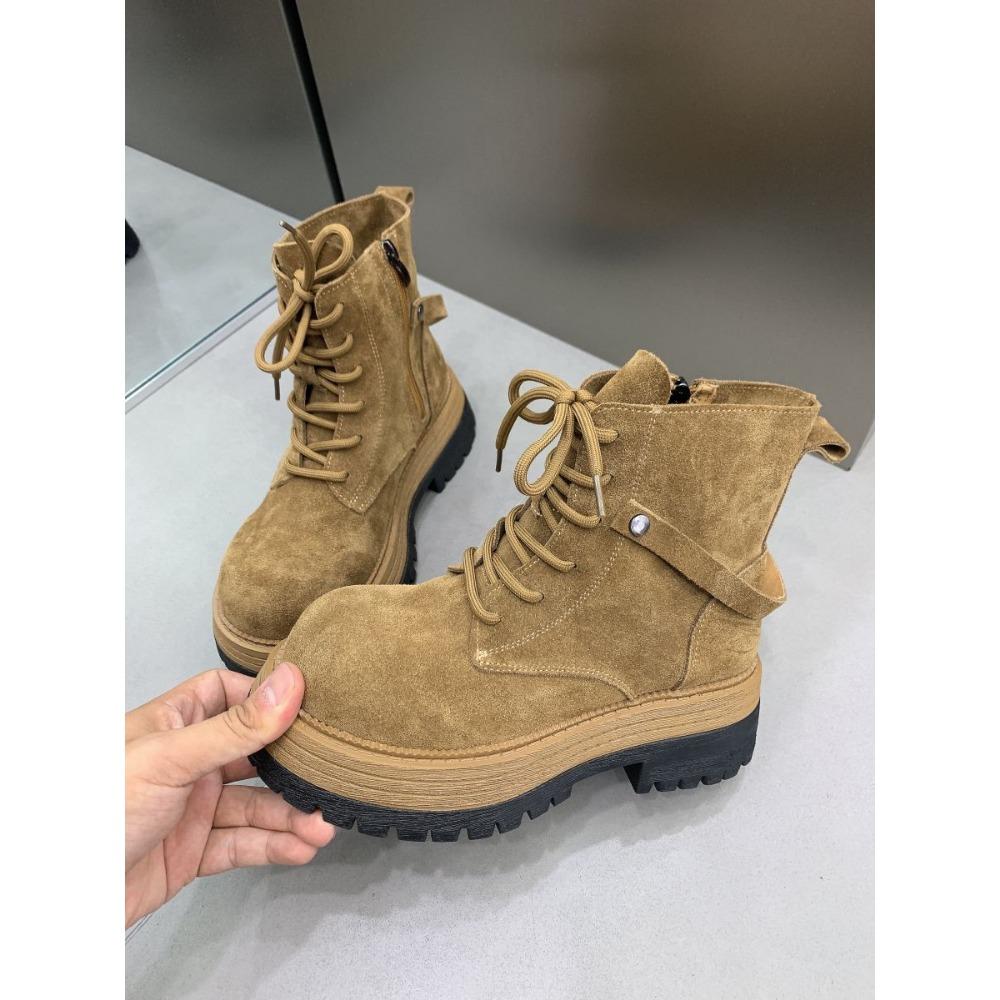 Nové dámské platformové martensky britský retro styl šněrovací kotníkové boty pohodlné ležérní pracovní boty robustní podrážka