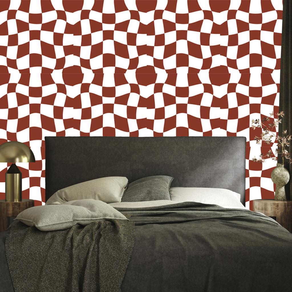 Wallpaper Free checkerboard red, red background 50x1000