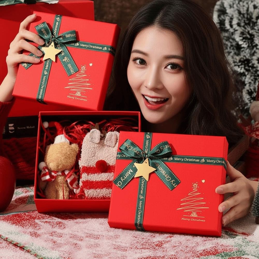 Premium Quality Red Present Packaging Eco Friendly Empty Birthday Box Christmas Gift Box Festival