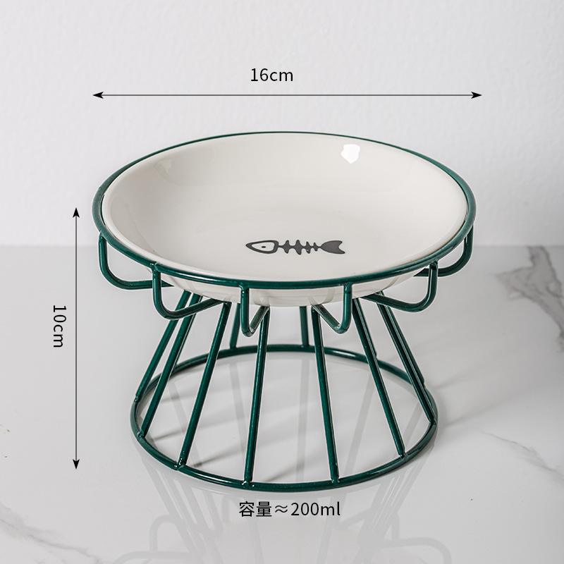 1pcs Ceramic Cat Food Bowl Wide Safe Pets Water Food Bowls Non Slip Shallow Dish for Kitten Puppy Food Water Feeding