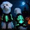 Svietiace v tme kostlivcový vzor Oblečenie pre domáce zvieratá Halloweensky overal Kostlivcový overal Strašidelné svietiace oblečenie Štvornohé oblečenie pre malé psy Koleda