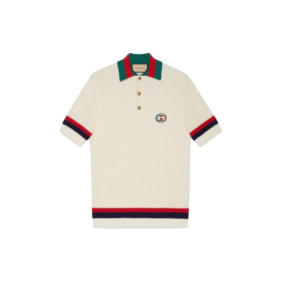 GUCCI Polo Shirts Men's Ivory Polo Collar Moderate 739954XKC9O9275