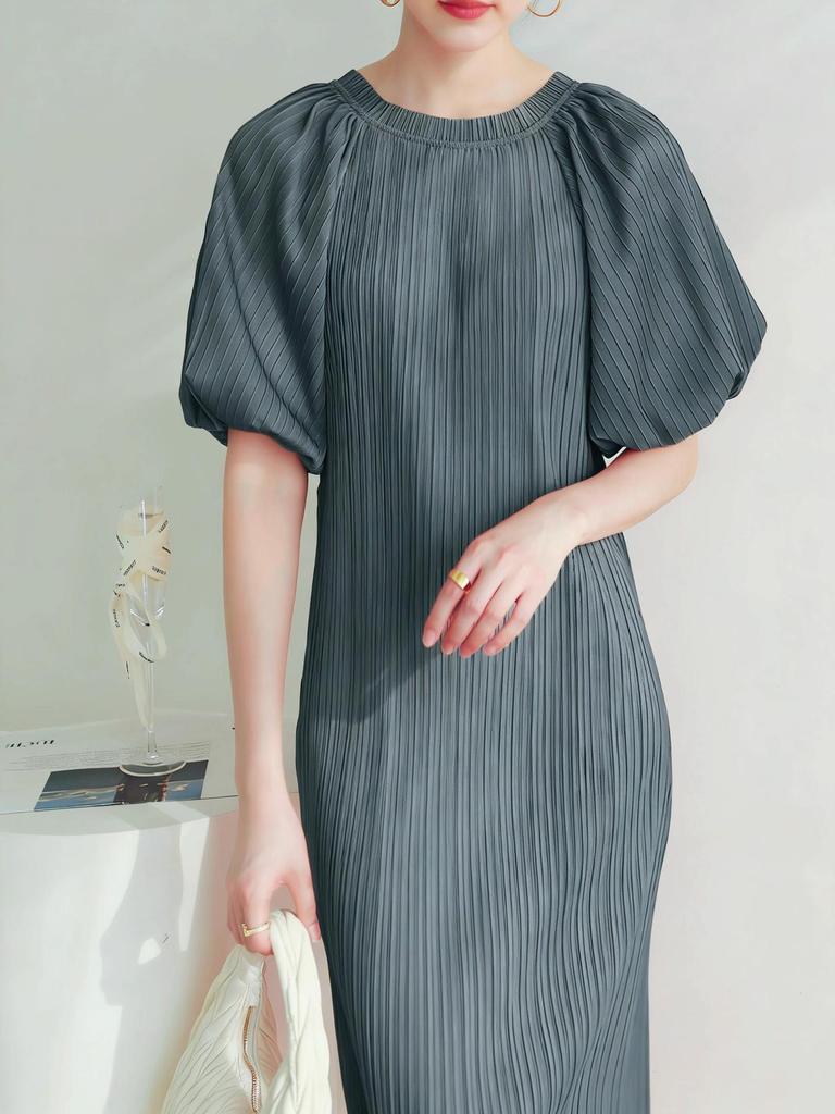 2026 Summer Miyake High-End Pleated Loose Pastoral Dress