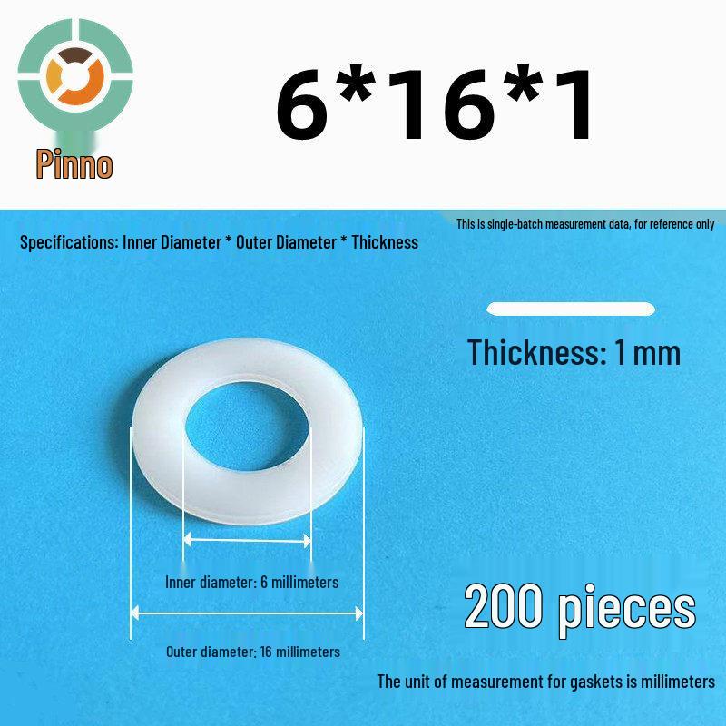 Thickened Nylon Plastic Flat Washer: Hard Plastic Gasket M2-M16