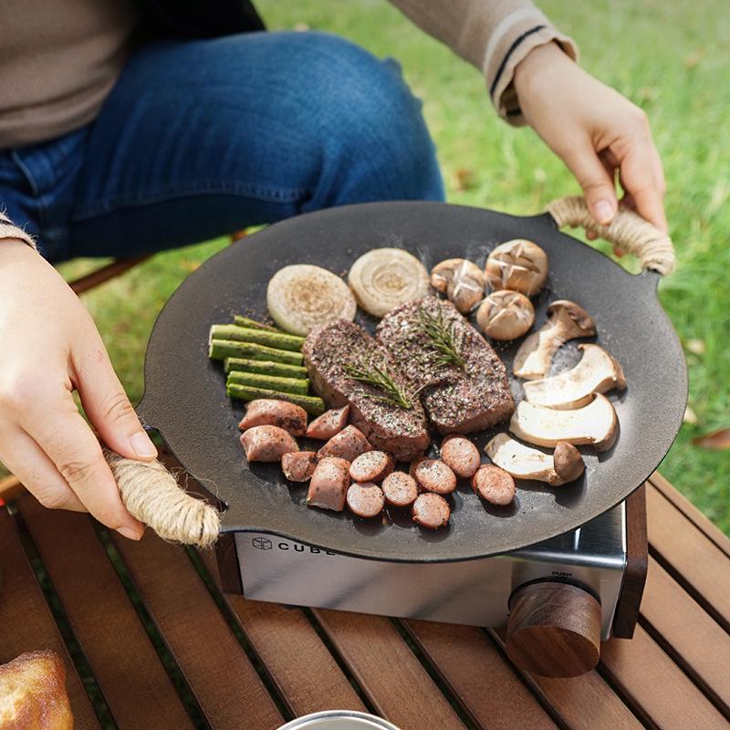 Outdoor Camping Korean BBQ Grill Pan for Gas & Induction Cookers - Frying Pan BBQ Supplies