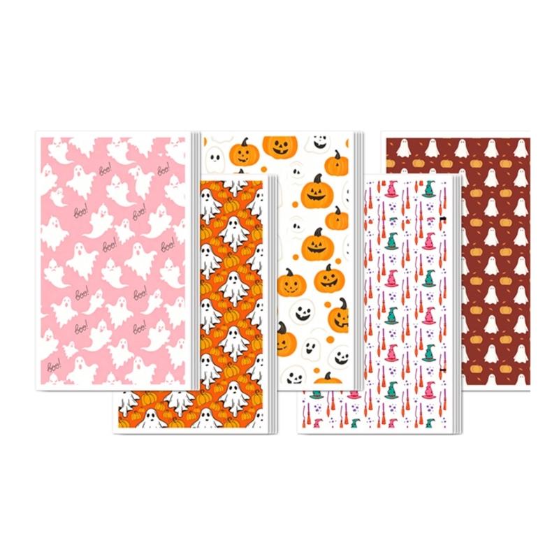 20 Pcs Clay Water Transfer Sticker Set Colorful Halloween Patterned Sticker For Pottery Fridge Art And Home Decoration