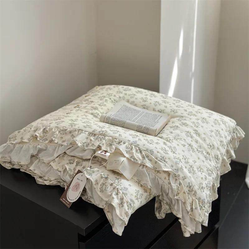 

Spring and summer new knitted cotton French small floral printing lace summer quilt summer cool quilt air conditioner quilt 150x200cm 1pcs
