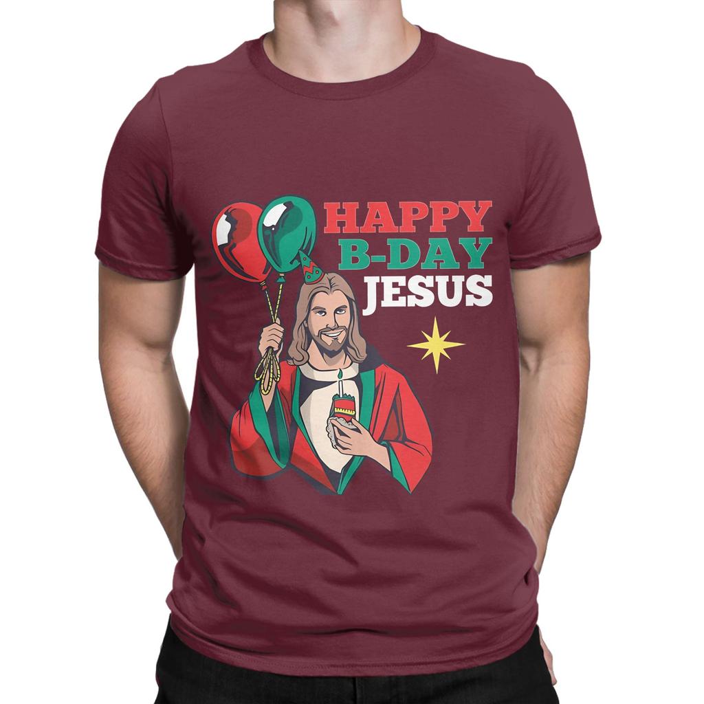 Happy Birthday Jesus a Funny Christmas Gift Novelty Graphic 100 Cotton TShirt Jesus Tees Tops For Unisex