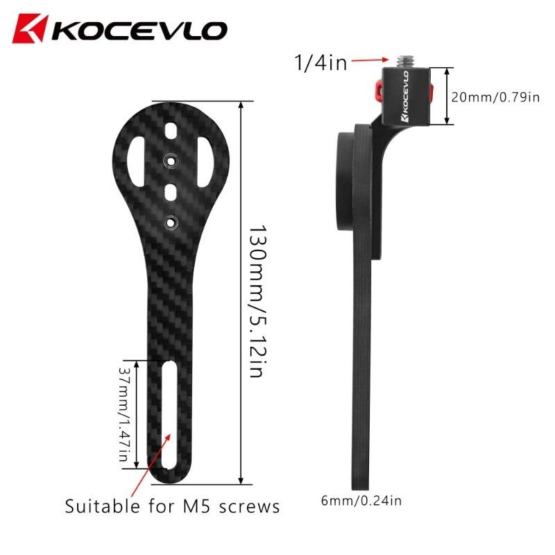 KOCEVLO Integrated Bike Computer Mount 1/4 Interface for Panoramic Action Camera GPS Holder Garmin Wahoo Bryton Support