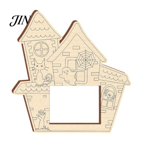 Pumpkin Diy Photo Frame DIY Frame, Wooden Halloween Picture for Kids Crafts, Unfinished Wood Decor Hollow Party Tabletop Display Holiday Gift