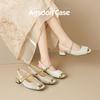 Augustine bag head sandals women's 2025 summer new French Mary Jane half slippers medium heel small fragrant single shoes