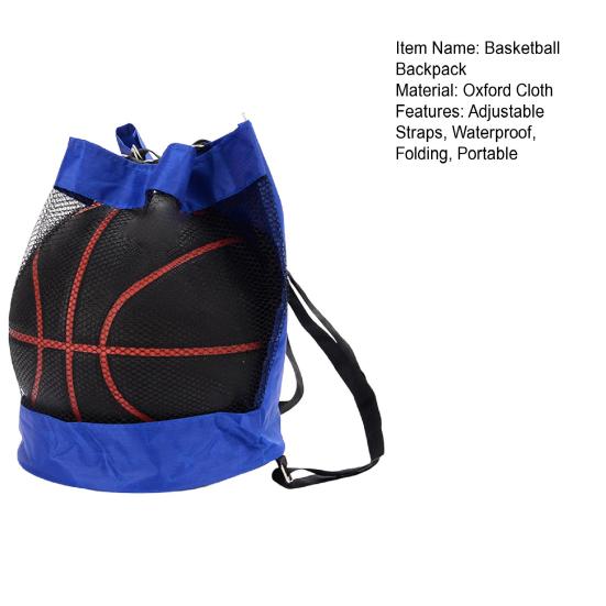 Basketball Rucksack Halbes Netz Kordelzugöffnung Aufbewahrung Ball Tragbar Verstellbare Träger Rucksack