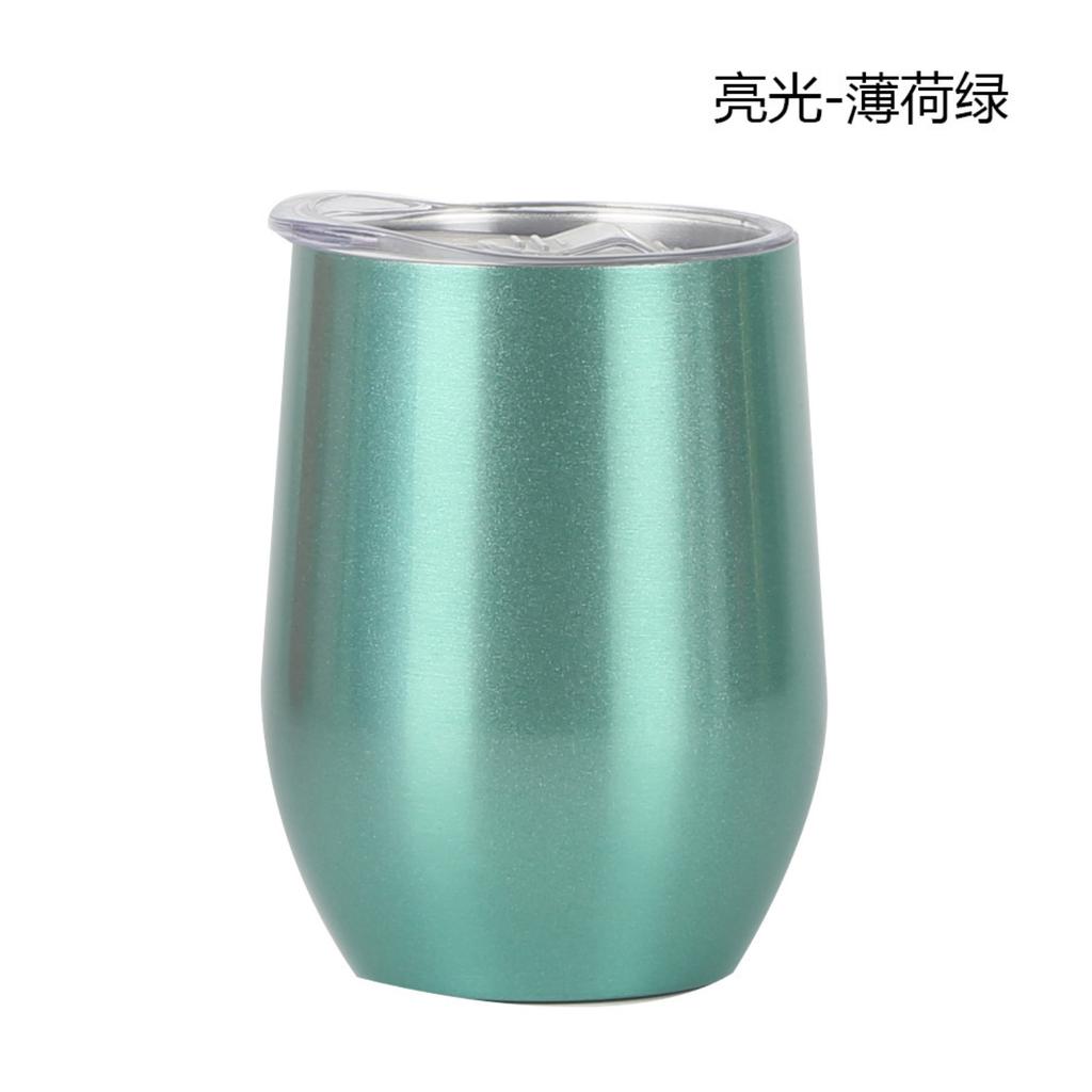 12oz Double Wall Insulated Stainless Steel Tumbler with Logo Printing Eggshell Shape Wide Mouth Water Cup Vacuum Thermal Mug
