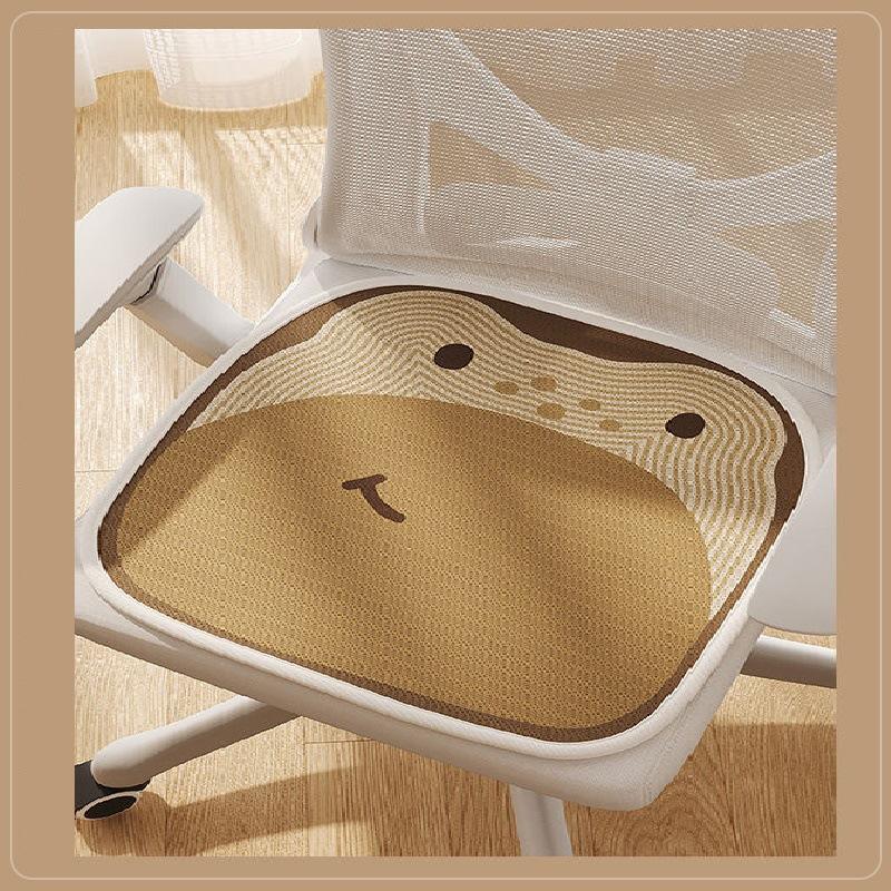 Cartoon Ice Silk Chair Sitting Cushion Pad Breathable Cool Feeling Office Sitting Chair Pad Stool Pad Soft Cool Mat Modern