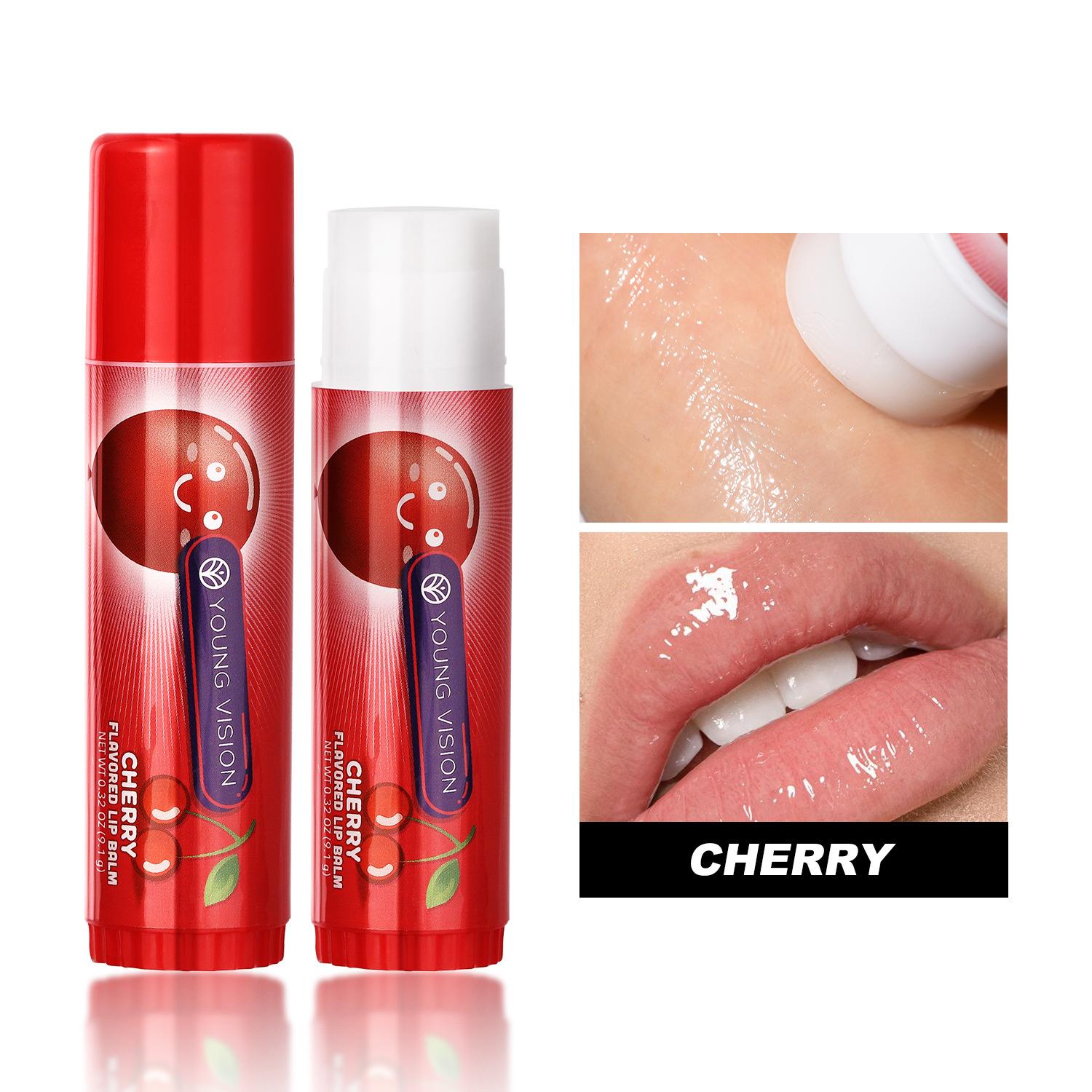 

YOUNG VISION Cherry Flavor Lip Balm, Deep Hydration & Moisturizing, Daily Lip Care for Healthy Lips красный