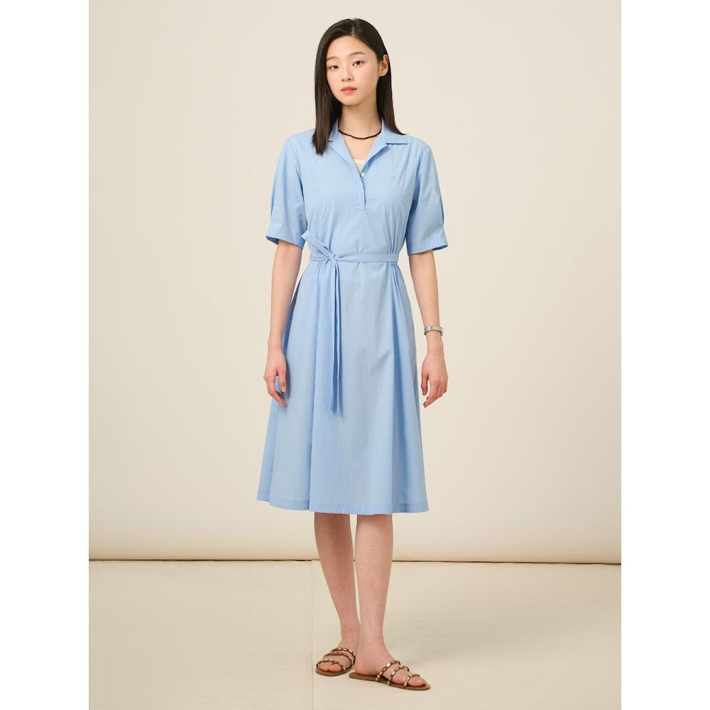Binpolleidiseu Nylon Blend Short Sleeve Dress Sky Blue (Bf5471C05Q)