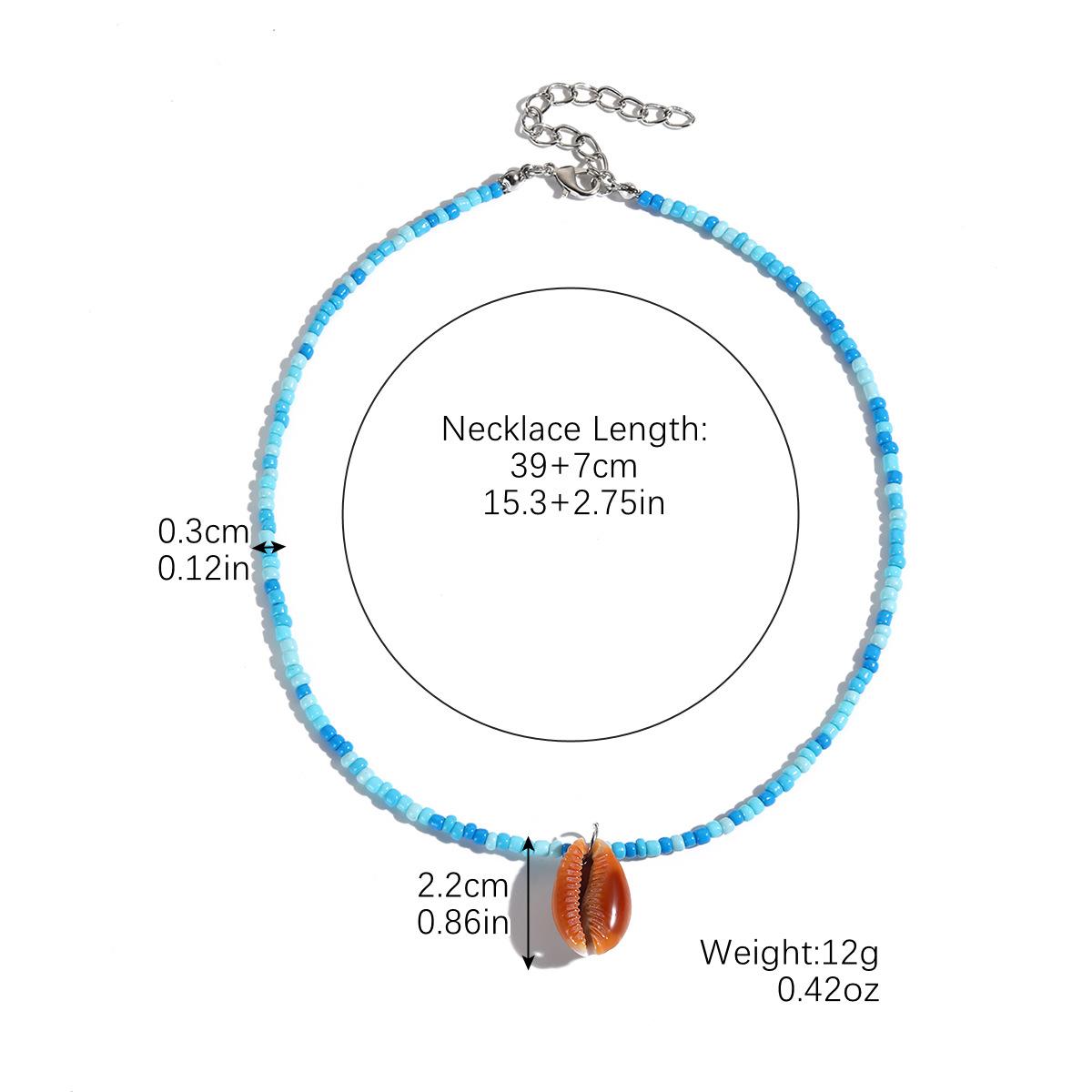 

Пляж Океан Ветер Ювелирные изделия Рыбий хвост Ракушка Подвеска Ожерелье Универсальное Ожерелье из бисера из рисовых бусин