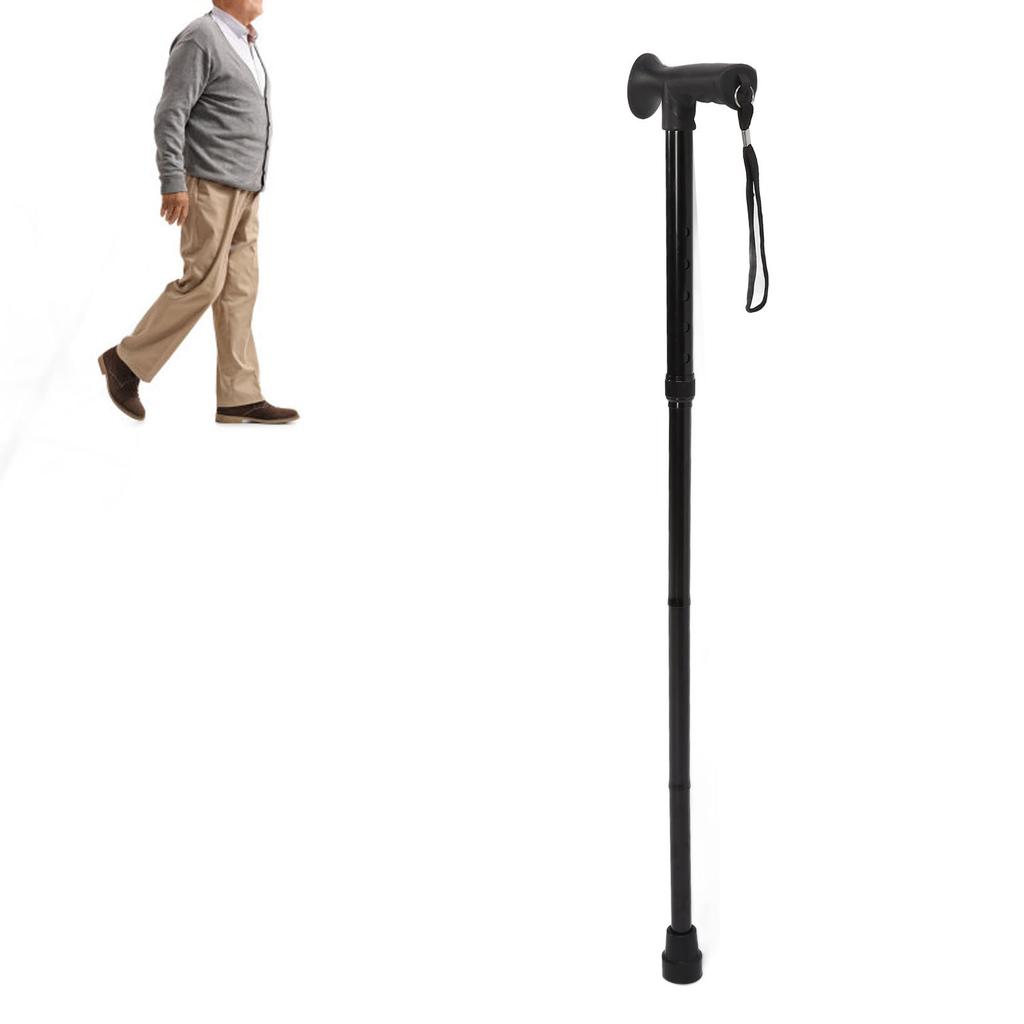 Folding Walking Cane for Men Women T Handle Wrist Strap Height Adjustable Anti Slip Lightweight Foldable Walking Crutch