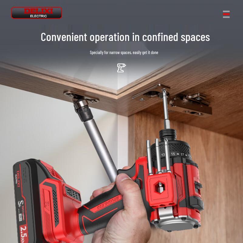 DELIXI ELECTRIC Brushless Cordless Multi-Function Drill & Screwdriver CN Plug (adapter Included)