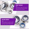 250Pcs Nylon Lock Nut 3/4/5/6/8/10/12mm Nylon Insert Nut Stainless Steel Hexagon Self Locking Nut Assortment Kits