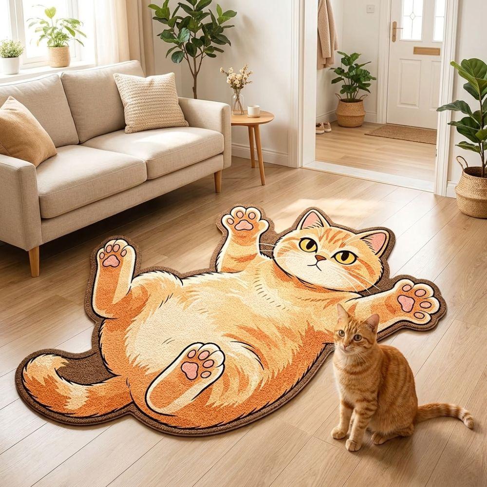 Anti-fouling Home Decor Carpet Non-Slip Cartoon Carpet Soft Cat-Shaped Area Rug  Living Rooms