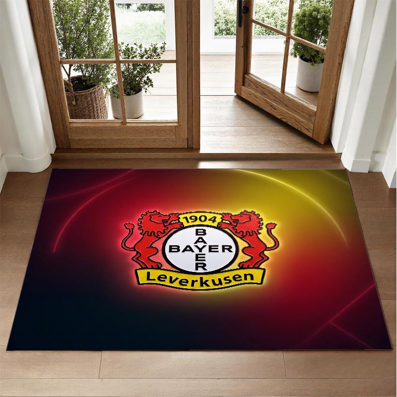 Bayer Leverkusen Football Design Crystal Velvet Rug Soft Decorative Mat for Bedroom Entrance