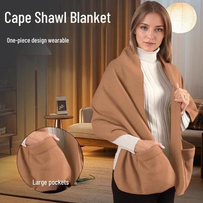 Unisex Korean-European Style Warm Fleece Pocket Scarf Shawl - Fashionable Autumn/Winter Neck Warmer Cloak