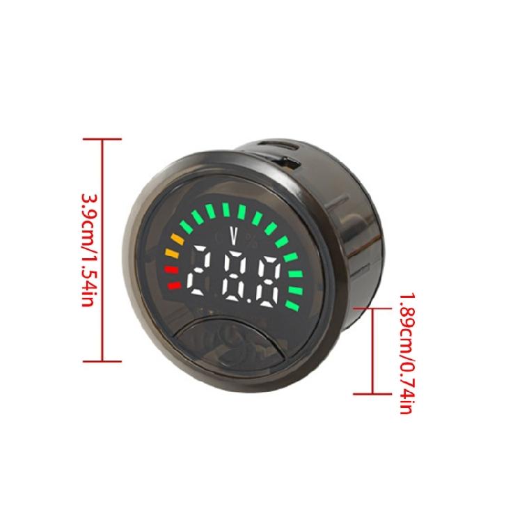 Compact Round Shaped Voltages & Capacity Meter User Friendly Circular Voltages & Battery Meter ABS for Office & Factory
