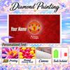 Manchester United FC 5D DIY Diamond Painting Custom Name Text, Full Drill Rhinestone Mosaic Art Home Gift