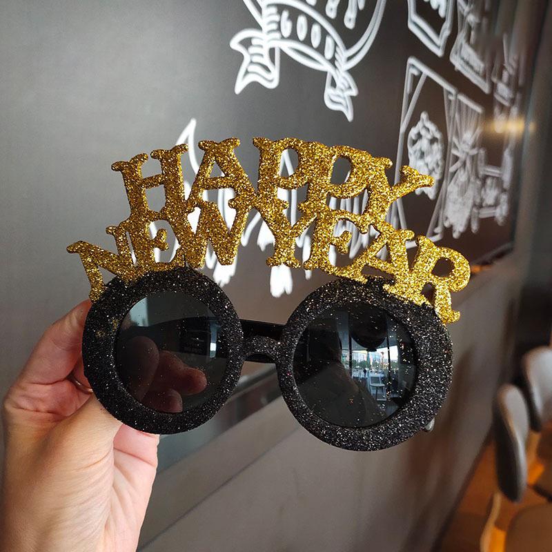 Happy  Year Glasses 2026 Photo Booth Props Party Glasses Christmas Gift Decorative Sunglasses Universal Size 1/5Pcs