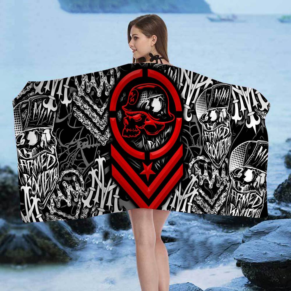 M-Metal M-Mulisha Microfiber Blanket Quick Drying Beach Towels Oversized Printing Super Absorbent Pool Towel Blanket