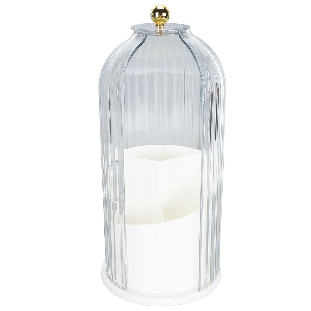 Makeup Brush Holder with Lid Clear Dustproof 360 Degree Rotating Makeup Brush Holder Organizer for