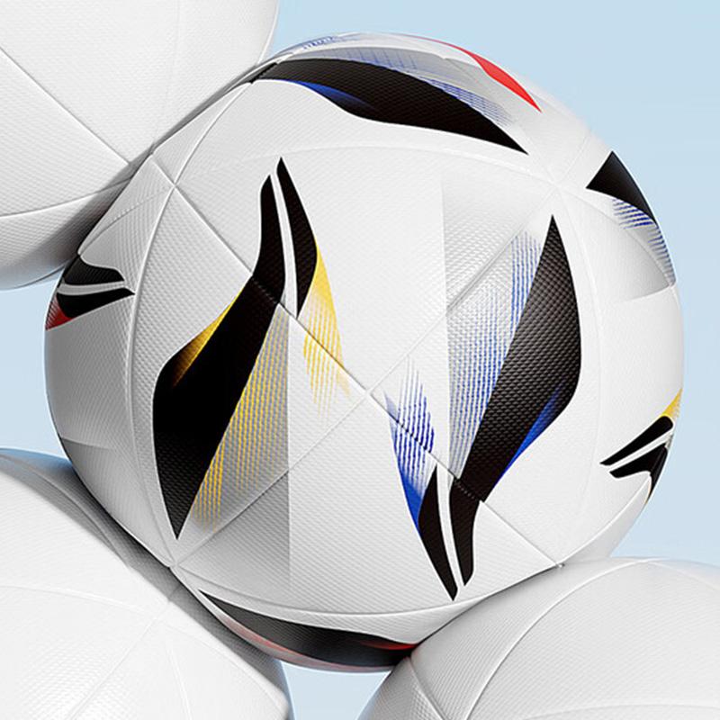 Li Ning Size 5 Soccer Ball TPU Machine Stitched Soccer Ball Unisex Black White Blue Red LNXY200-1