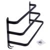 Bathroom Wall Towel Rack, Metal, Black + Hooks, 50 cm