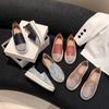 Fashion Plus Size 35-43 Shoes for Women Autumn Shining Rhinestone Flats Loafers Slip On Thick Bottom Casual Fashion Sneakers Sport Shoes