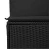 Vidaxl Garden Sofa With Cushions, 3-Seater, Black, Poly Rattan