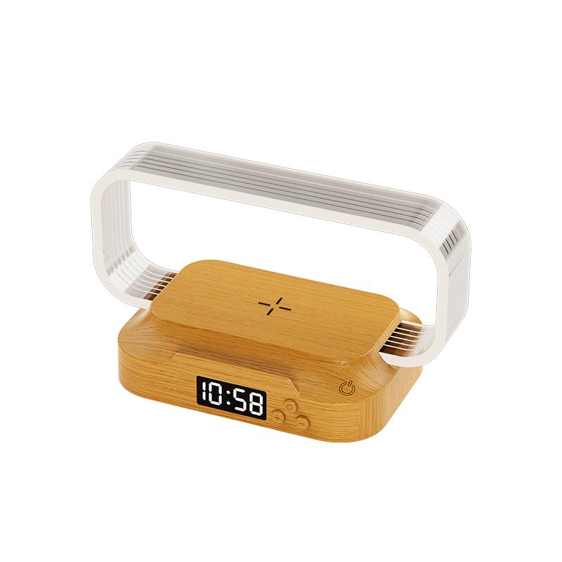 Table Top Decoration Wireless Charger with Night Light Clock Fast Phone Charger for iPhone 16 Pro Max Wireless Charging Stands
