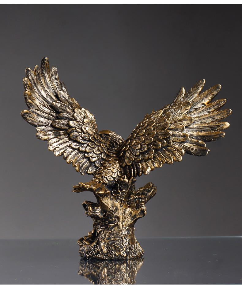 Bronze Antique Eagle Wine Cabinet Ornament for Living Room