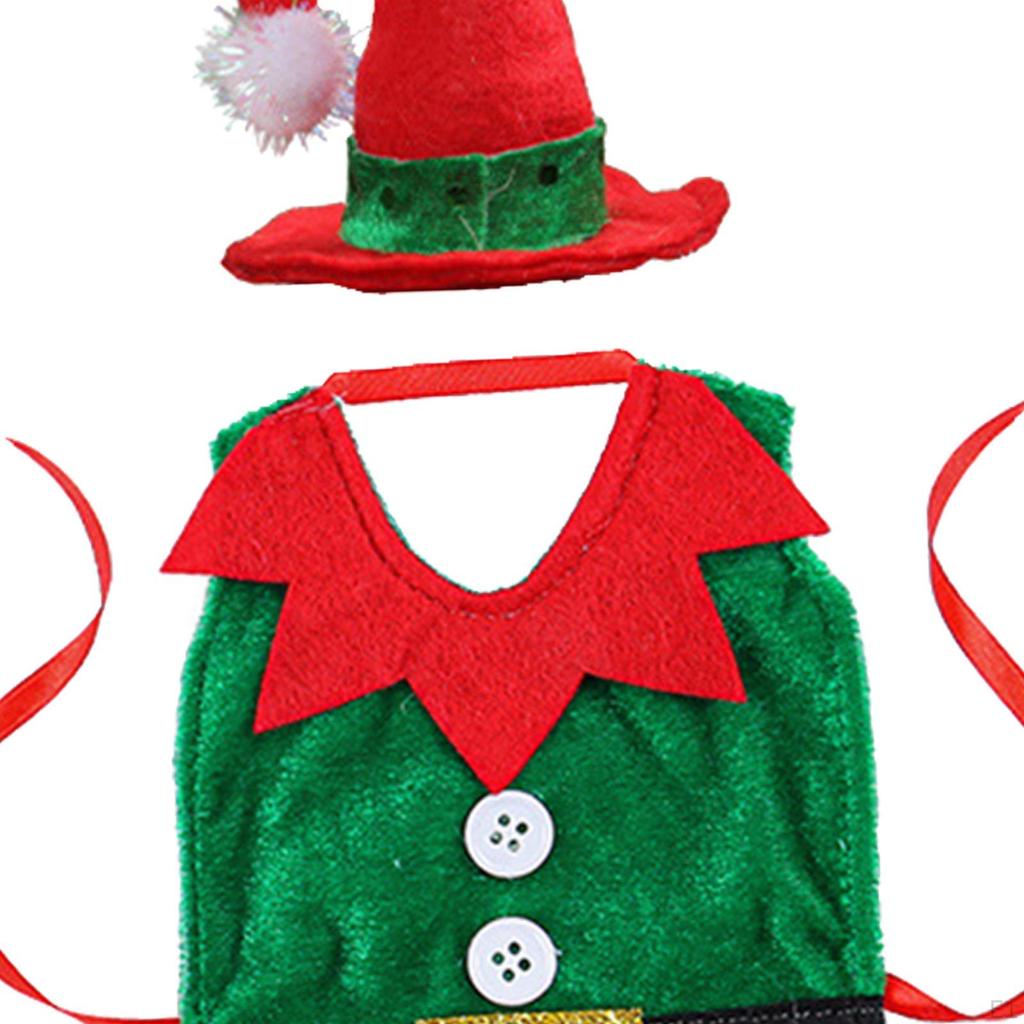 Ubrania z butelek wina wielokrotnego użytku na Boże Narodzenie, pokrowiec na świątecznego elfa do ozdoby domu