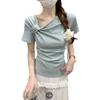 Sweet short-sleeved T-shirt for women's summer new Korean design straps for girls to wear slim-fitting bottoming shirt