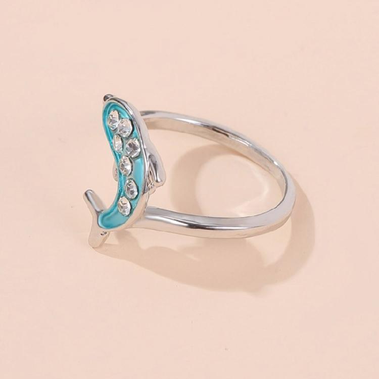 Blue Marine Animal Themed Rings Polished Interior Process Strong Wear