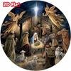 Vintage Nativity Round Metal Tin Sign Retro Wall Decor for Bar Garage