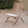 Compact Rattan Folding Lounge Chair for Balcony & Outdoor Use