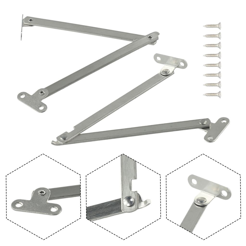 Useful Convenient Lift Up Support Pull Home Rod Screws Silver 2pcs Bookcase Cabinet Cabinet door Door Hardware Movable