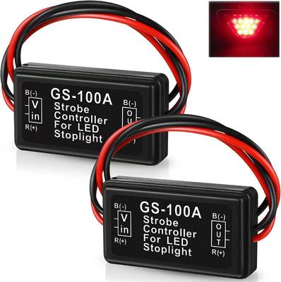 GS-100A Brake Lights Strobe Controller LED Tail Light Controller Box with Fast Slow Flash Safety Warn Alert Controller Blinker