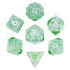 Cusdie DND Sharp Edges Dice with Small Filler 7Pcs Handcrafted D4-D20 Polyhedral Dice Set for D&D Role Playing Board Games